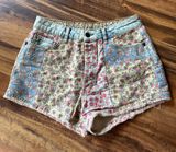 Anthropologie Farm Rio Shorts 28 Ultra High Rise Patchwork Denim Floral Boho Photo 0