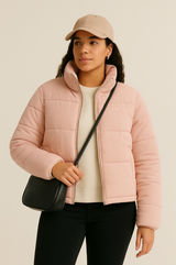 Levi’s Light Pink Puffer Jacket Size XL Cozy Quilted Winter Coat Photo 0