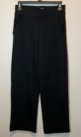 AYR The Supercool Black Wide Leg Crop Pants Pima Cotton Modal Small Photo 0