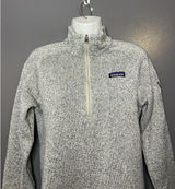 Patagonia Sweater Womens Small Gray Better Sweater 1/4 Zip Mock Neck Fleece Photo 0