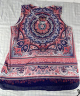 EST. 1946 Women’s Paisley Mandala Tank Top - Size Large - Pink & Blue Photo 0