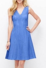 ✨Ann Taylor Blue Lines Holes Day Sz 6 Dress✨ Photo 0