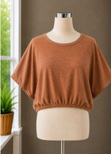 Aeropostale Air Softspun Cropped Tie Back Tee Brown XXL Boho Hippie Top Photo 0