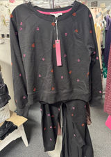 Jane + delancey two piece heart embroidered lounge set S // 092098 Photo 0