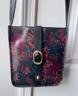 Patricia Nash Floral Crossbody in Burgundy, Teal & Black with Buckle Photo 0