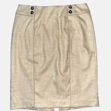White House Black Market‎ Light Beige Pencil Skirt Size 6 Business Office Work Photo 0