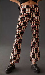 Maeve The Margot Kick-Flare Crop Pants Retro Geometric Dots Photo 0