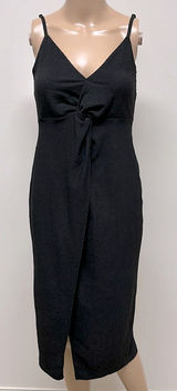Bershka Black Spaghetti Strap Open Back Dress Photo 0