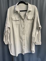 oversized corduroy shirt-tunic Long Sleeve Button Up Medium B75 Photo 0