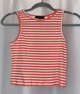 Orange And White Striped Tank Top Size M Photo 0
