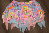 iHeartRaves Kandi Fairy Pixie Hem Mesh Rave Mini Skirt Pastel Bead Print size 1X Photo 0