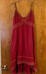 Miss Me Suede Strap Sleeveless Dress Lace At Bodice And Hem Rayon NWT Large Photo 0