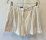 Old Navy Taylor Extra High-Rise Striped Linen Blend Shorts Cream Navy Small Photo 0