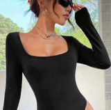 SKIMS Scoop Neck Long Sleeve Bodysuit S/M Photo 0
