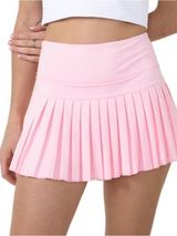 High-Waist Pleated Pink Mini Skirt Photo 0