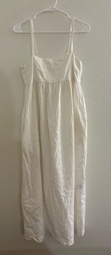 Uniqlo Women's White Linen Blend Maxi Dress Photo 0