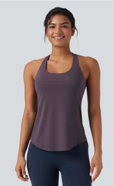 Halara UltraSculpt Round Neck Crisscross Back Running Tank Tops DD-F Cups Photo 0