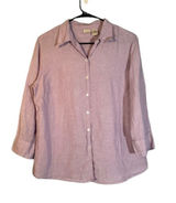 L.L. Bean Lilac Purple Linen Long Sleeve Collared Button Down Shirt Women Sz M Photo 0