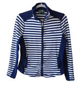 Lauren Active Ralph Lauren Navy White Striped Full Zip Track Jacket Womens Large Photo 0
