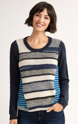 NWT Prana Seffi Wool-Blend Crewneck Sweater Nautical Striped Women's Size Small Photo 0
