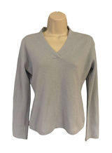 EVELYN GRACE 100% CASHMERE Light Blue V-NECK PULLOVER SWEATER SIZE Small Photo 0