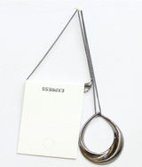 NWT Express Sculpted Teardrop Pendant on Dainty Chain Necklace Black 16'' + 3'' Photo 0