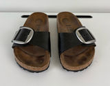 Birkenstock Madrid Big Buckle Slide Sandals Womens Size 38 Black Leather Photo 0
