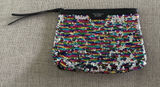 Victoria's Secret colorful‎ sequin sparkle wristlet clutch purse cosmetic bag Photo 0
