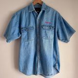 Vintage 90’s Sunbelt Sportswear Indiana University Button Down Denim Shirt Med Photo 0
