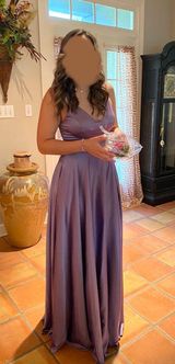 B Darlin Purple Satin Prom Dress Photo 0