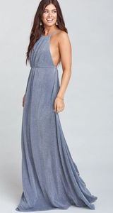 Show me‎ your mumu wedding new with tags gray sparkle maxi dress small Photo 0