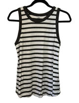 Old Navy Black & White Striped Tank Top Sleeveless Ribbed Medium Photo 0