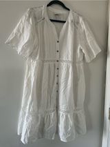 Knox Rose White 100% Cotton Eyelet Short Sleeve Mini Dress XXL Cottagecore Photo 0