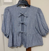 Tie Front Peplum Top  Photo 0