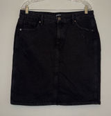 OLD NAVY Black denim midi skirt with pockets sz 14 ✨ Photo 0