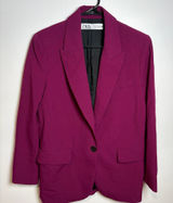 Zara Women Magenta Pink Single Button Blazer Jacket Size S Photo 0