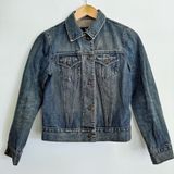 Vintage 200”s Gap Denim Jean Jacket Dark Mud Wash Preppy Size S Y2K Photo 0