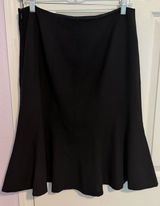 Lauren‎ Ralph Lauren Black Wool Flounce Skirt Size 6 Side Zip Career Lawyer Work Photo 0