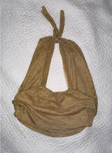 edikted Gold Shimmer Halter Cowl Neck Backless Top XS Photo 0