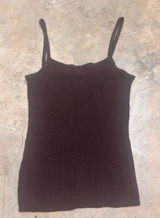 Vintage 90s Express Tricot Brown Ribbed Cami Knit Tank Top Womens Medium Photo 0