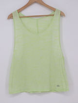 Alo Tank Top Womens M Space Dye Lime Green Deep Armhole Muscle Excellent Photo 0