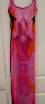 Vibrant Pink and Orange Maxi Dress Photo 0
