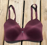 Tommy John Bra Second Skin Lightly‎ Lined Wireless Red Wine Burgundy Maroon 32DD Photo 0