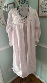 Vtg Carriage‎ Court Nightgown Womens Large Pink Lace Ruffle Long Sleeve Set Photo 0