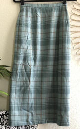 Vintage Pendleton Wool Tartan Plaid Straight Pencil Maxi Skirt Dark Academia Preppy Cottagecore Blue Waist:12.5” Length:32” Photo 0
