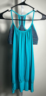 232. Lululemon Teal Turquoise Flowy Racerback Tank Built In Bra Photo 0