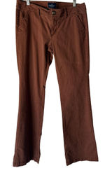 American Eagle Pants Y2k 10 Long Brown Kick Boot Stretch Casual Chino Flare Photo 0