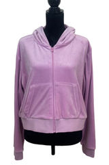 Avia Women's Plus XXL 20 Lavender Purple Y2K Velour Full Zip Hooded Sweatshirt Photo 0