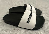 BALENCIAGA Raised Logo Embossed Rubber Pool Sandals‎ Slides Shoes White $395 36 Photo 0