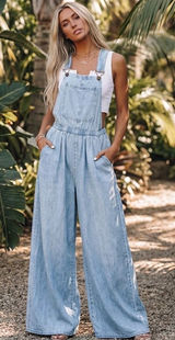 NWT Blakeley size 2X lightweight wash overalls wide legs Photo 0
